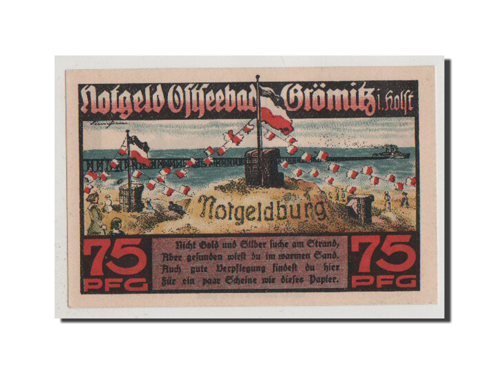 Geldschein, Deutschland, Gromitz, 75 Pfennig, 1921, UNZ, Mehl:474.1