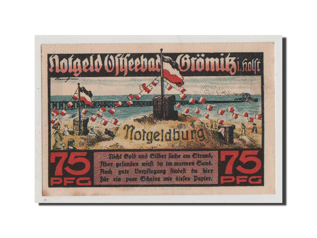 Geldschein, Deutschland, Gromitz, 75 Pfennig, 1921, UNZ-, Mehl:474.1