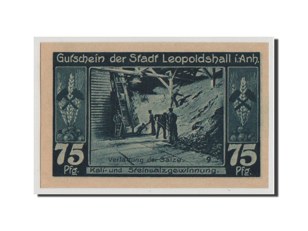 Banconote, Germania, Anhalt, 75 Pfennig, 1921, FDS, Mehl:794.3
