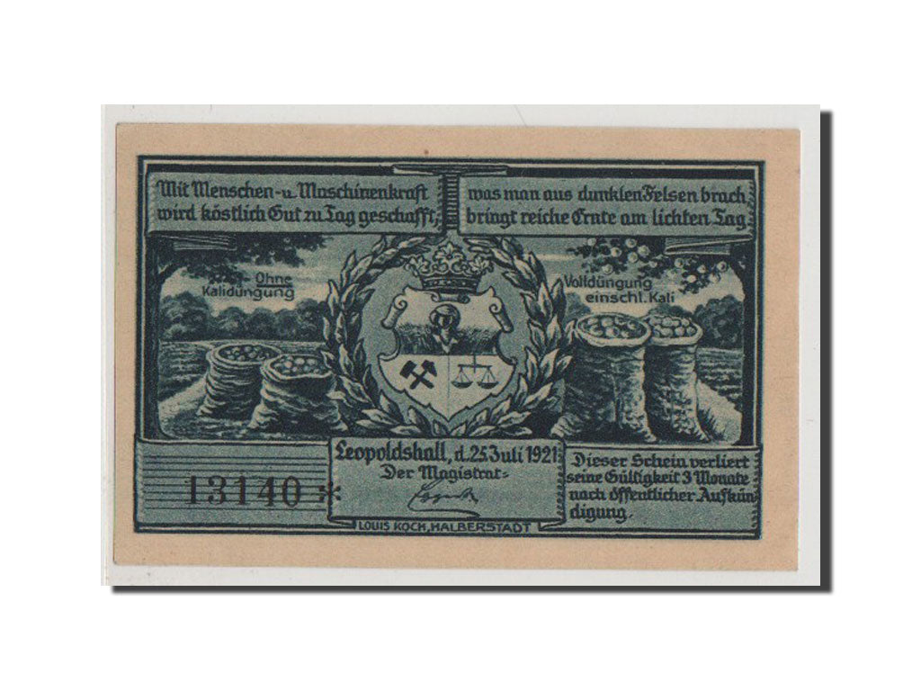 Banconote, Germania, Anhalt, 75 Pfennig, 1921, FDS, Mehl:794.4