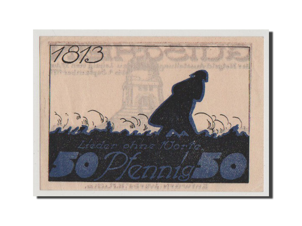 Banconote, Germania, Leipzig Stadt, 50 Pfennig, 1921, FDS, Mehl:784.1