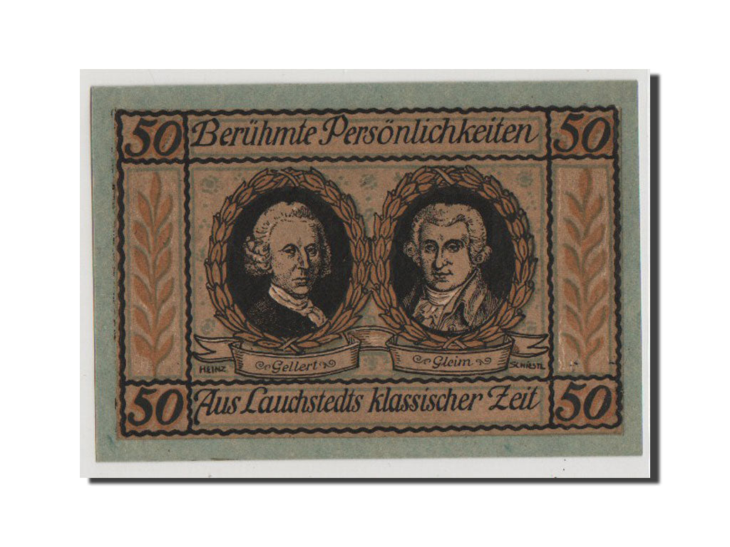 Banconote, Germania, Lauchstedt Stadt, 50 Pfennig, 1921, FDS, Mehl:773.1
