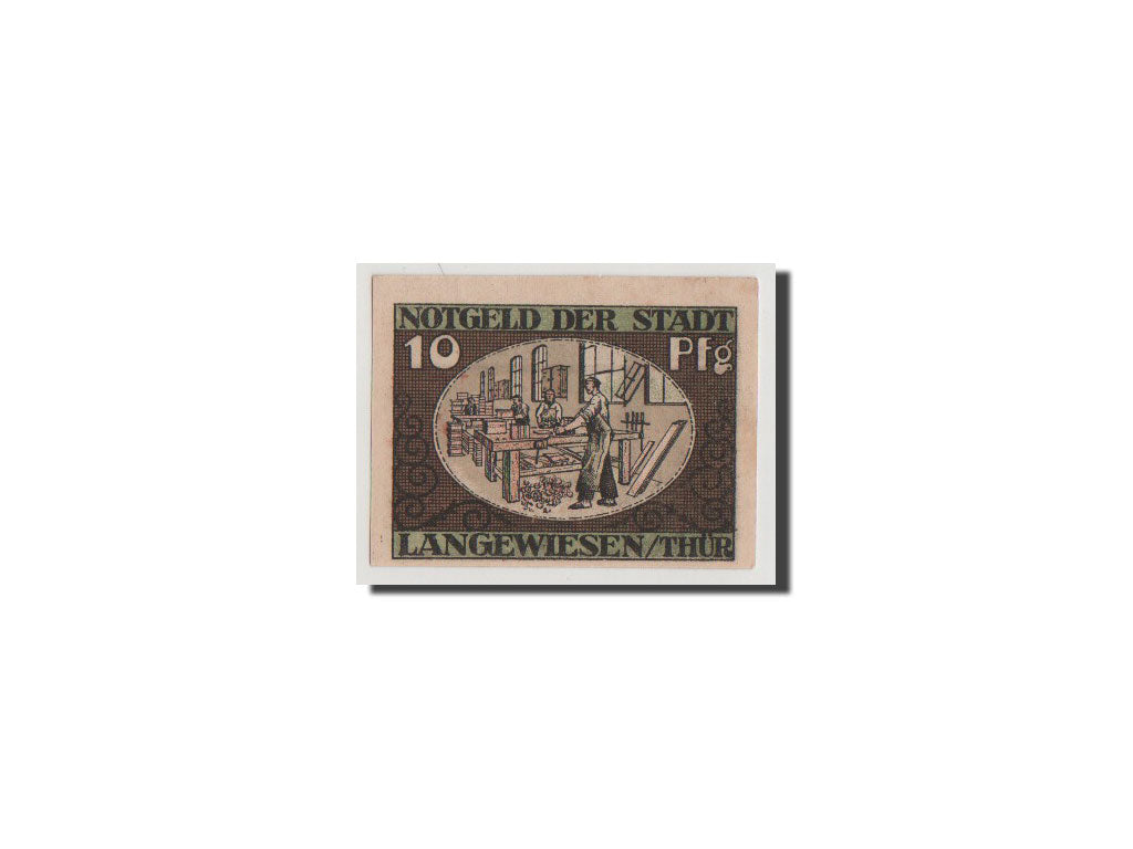 Banconote, Germania, Langewiesen, 10 Pfennig, 1921, FDS, Mehl:772.1