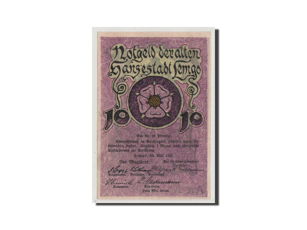 Banknote, Germany, Lemgo Stadt, 10 Pfennig, 1921, UNC(65-70), Mehl:789.2