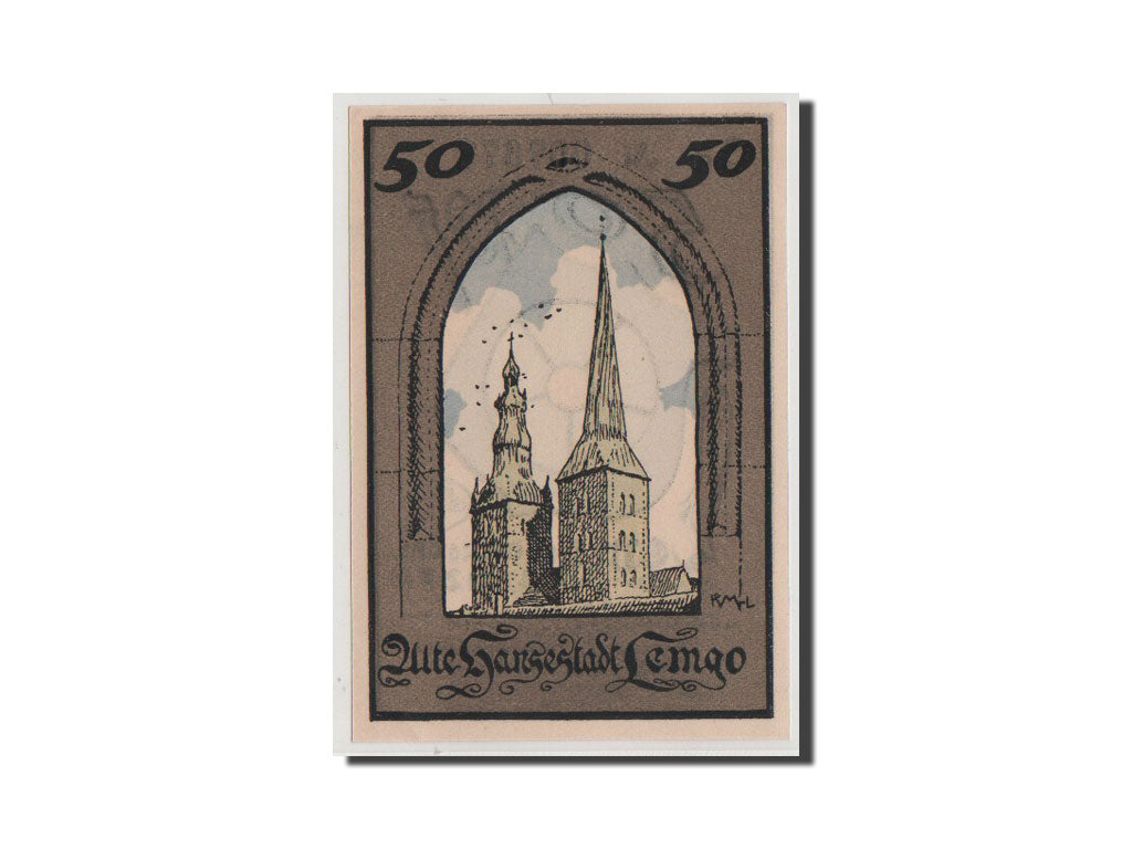 Billet, Allemagne, Lemgo Stadt, 50 Pfennig, 1921, NEUF, Mehl:789.1