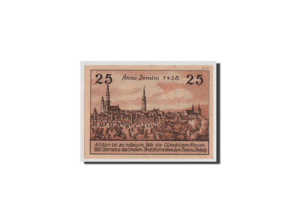 Geldschein, Deutschland, Leobschutz, 25 Pfennig, UNZ, Mehl:793.1