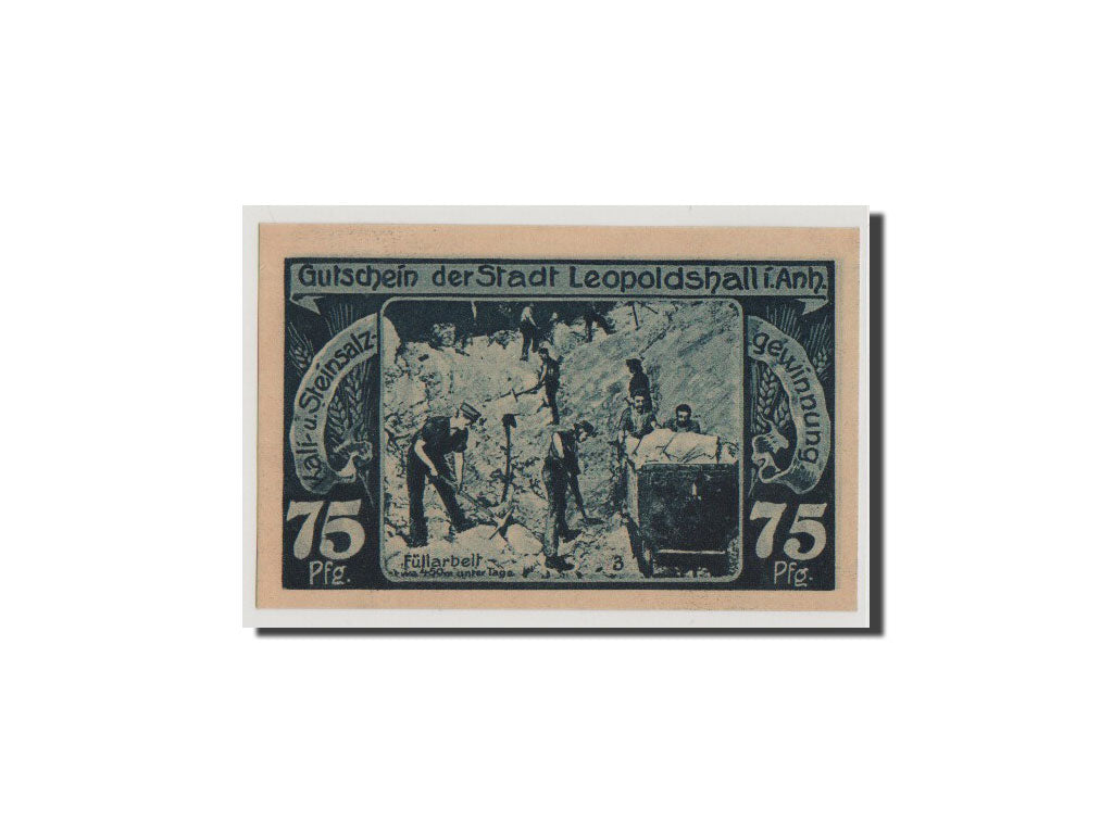 Banconote, Germania, Anhalt, 75 Pfennig, 1921, FDS, Mehl:794.1