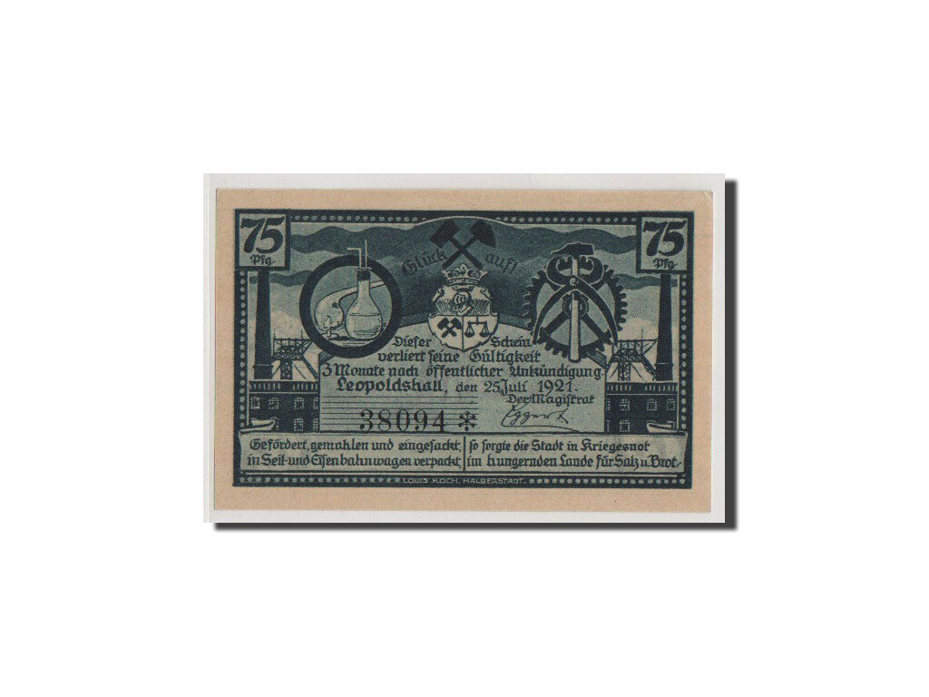 Banconote, Germania, Anhalt, 75 Pfennig, 1921, FDS, Mehl:794.3