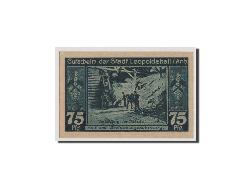 Banconote, Germania, Anhalt, 75 Pfennig, 1921, FDS, Mehl:794.3