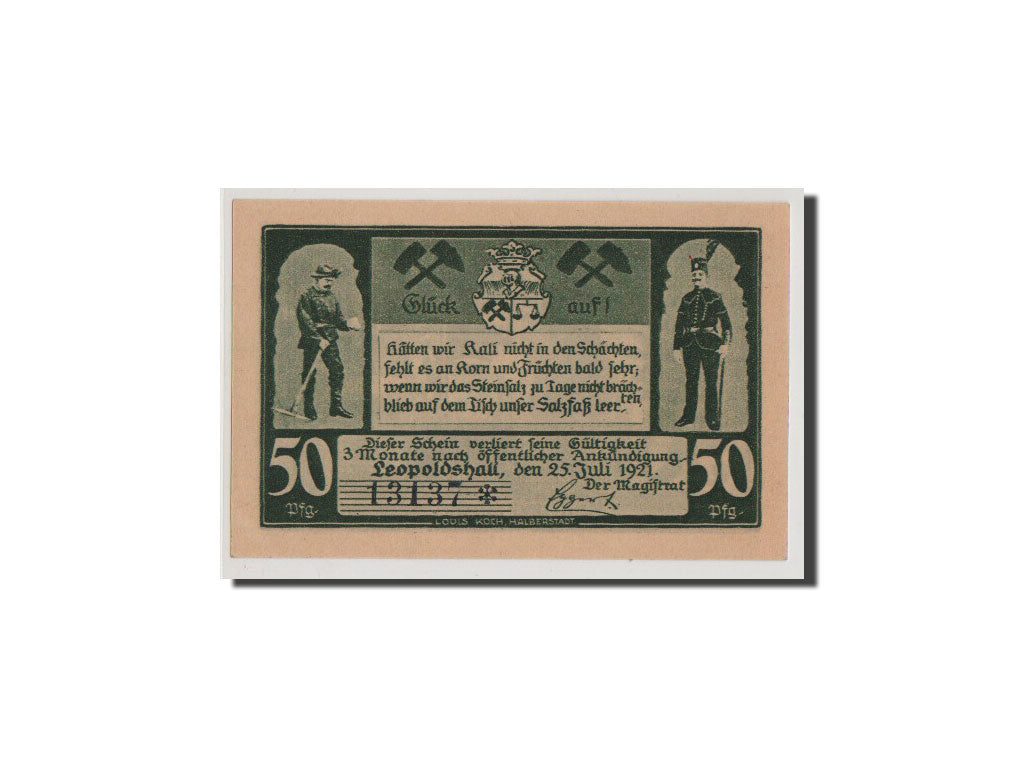 Banconote, Germania, Anhalt, 50 Pfennig, 1921, FDS, Mehl:794.1