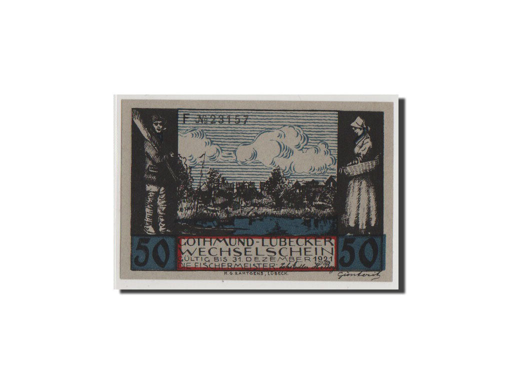 Banconote, Germania, Lübeck, 50 Pfennig, FDS, Mehl:823.1
