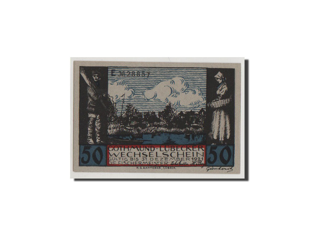 Banconote, Germania, Lübeck, 50 Pfennig, FDS, Mehl:823.1