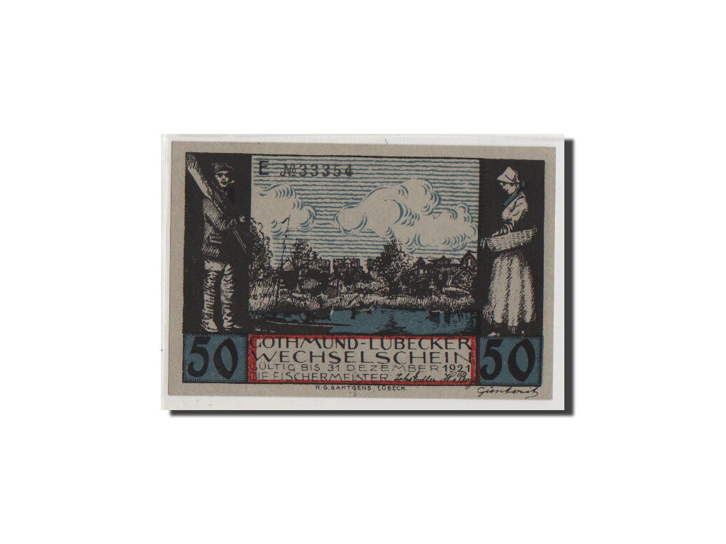 Banconote, Germania, Lübeck, 50 Pfennig, FDS, Mehl:823.1
