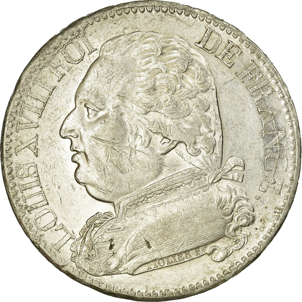 Monnaie, France, Louis XVIII, Louis XVIII, 5 Francs, 1814, Bayonne, TTB, Argent