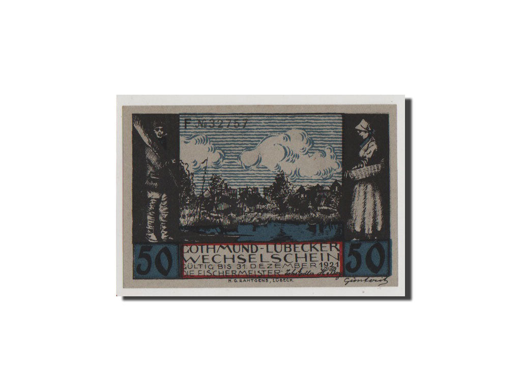 Banconote, Germania, Lübeck, 50 Pfennig, FDS, Mehl:823.1