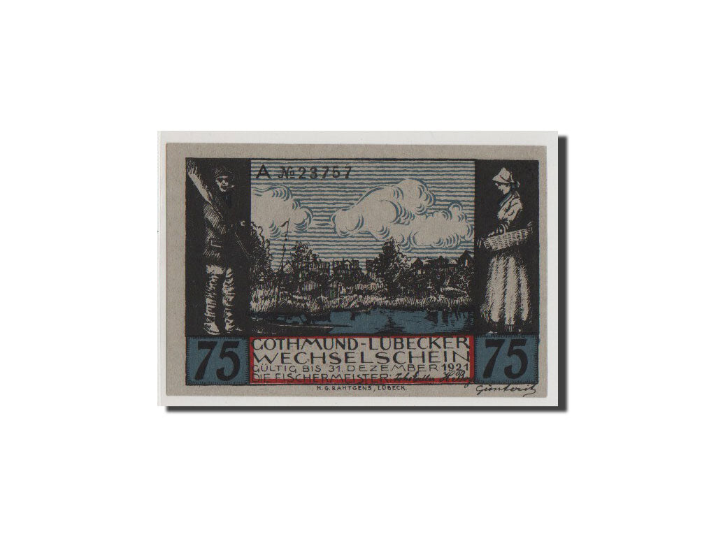 Geldschein, Deutschland, Lübeck, 75 Pfennig, UNZ, Mehl:823.1