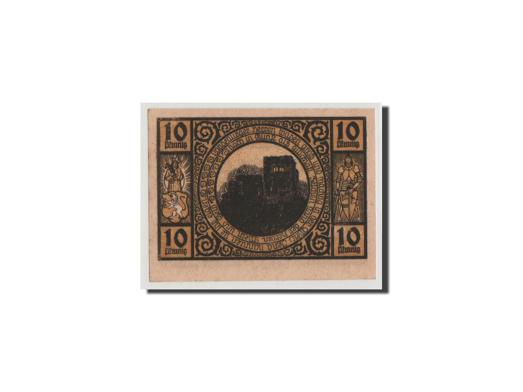Banconote, Germania, Lobeda Stadt, 10 Pfennig, 1921, FDS, Mehl:808.2