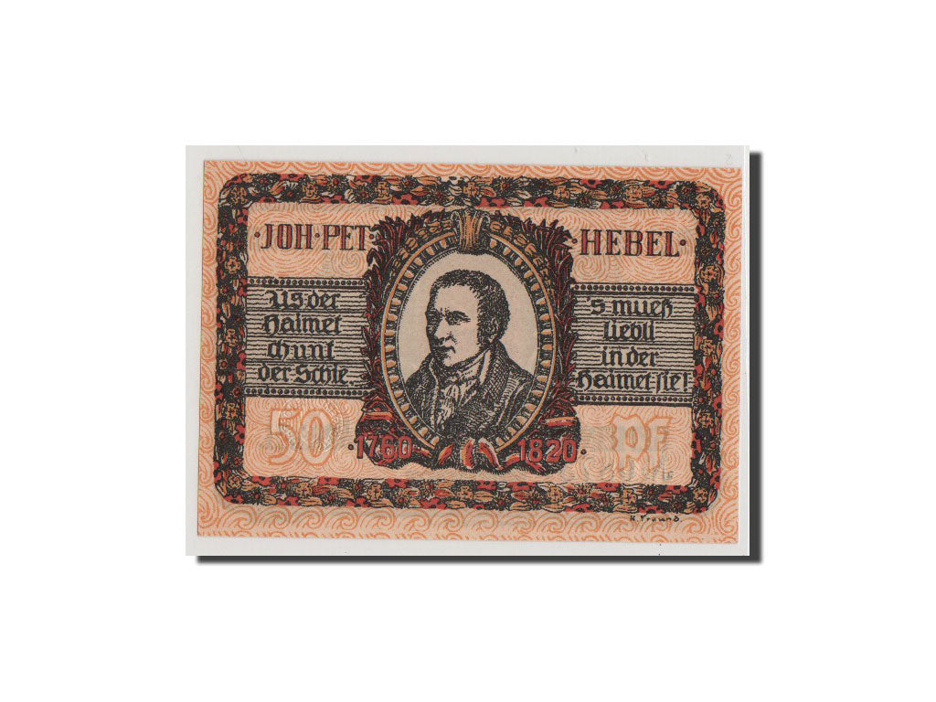 Banconote, Germania, Baden, 50 Pfennig, FDS, Mehl:813.1