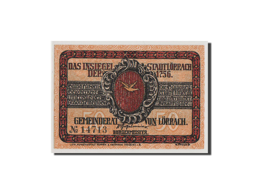 Geldschein, Deutschland, Baden, 50 Pfennig, UNZ, Mehl:813.1