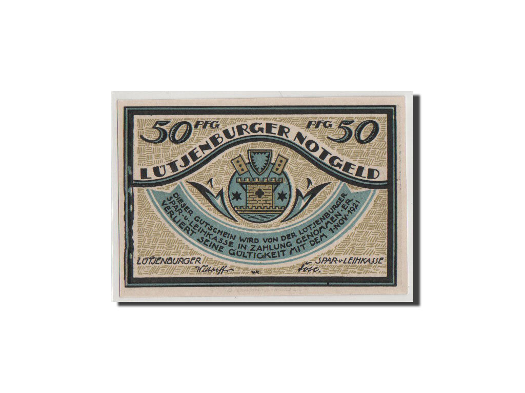 Banconote, Germania, Lutjenburg, 50 Pfennig, FDS, Mehl:842.1