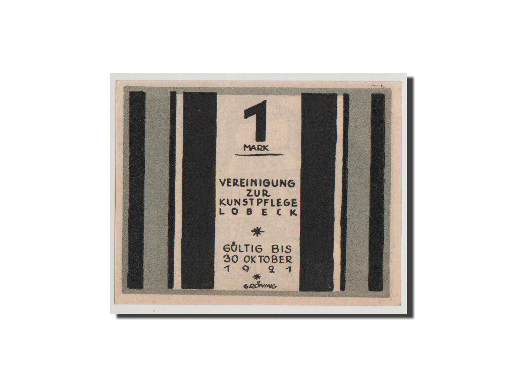 Banconote, Germania, Lübeck, 1 Mark, FDS, Mehl:832.1