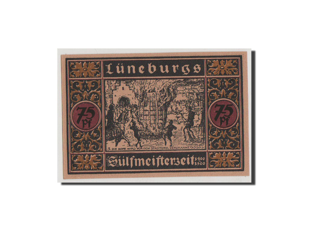 Geldschein, Deutschland, Luneburg Stadt, 75 Pfennig, 1921, UNZ, Mehl:840.2