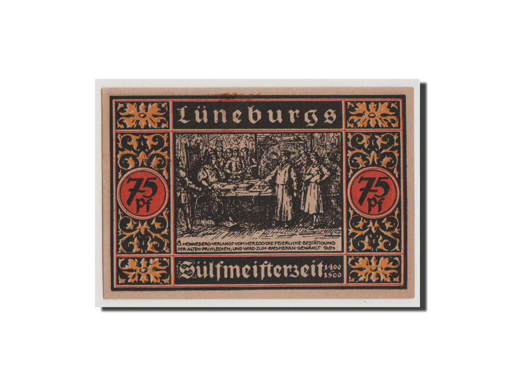 Geldschein, Deutschland, Luneburg Stadt, 75 Pfennig, 1921, UNZ, Mehl:840.1