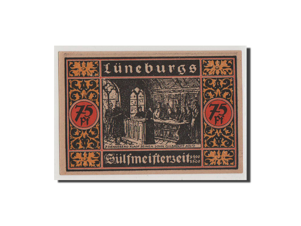 Banconote, Germania, Luneburg Stadt, 75 Pfennig, 1921, FDS, Mehl:840.1