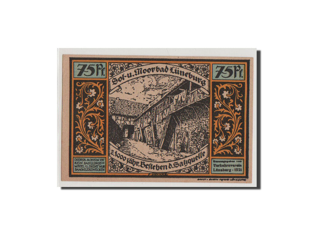 Billet, Allemagne, Luneburg Stadt, 75 Pfennig, 1921, NEUF, Mehl:840.1