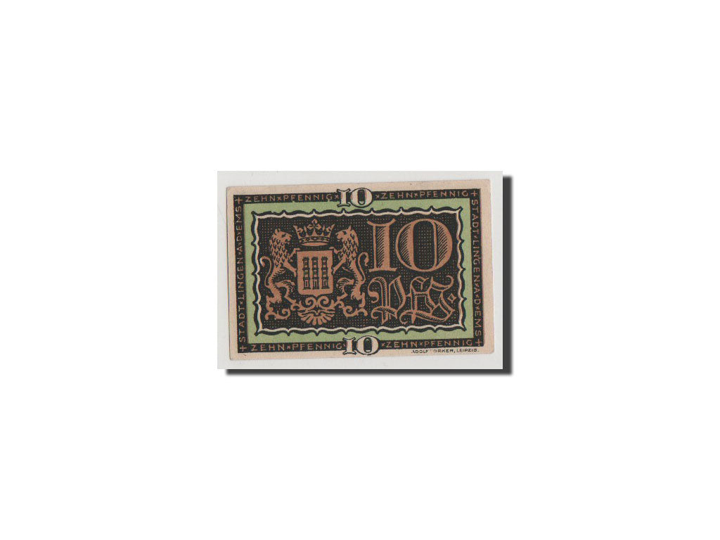 Geldschein, Deutschland, Lingen Stadt, 10 Pfennig, UNZ, Mehl:803.1