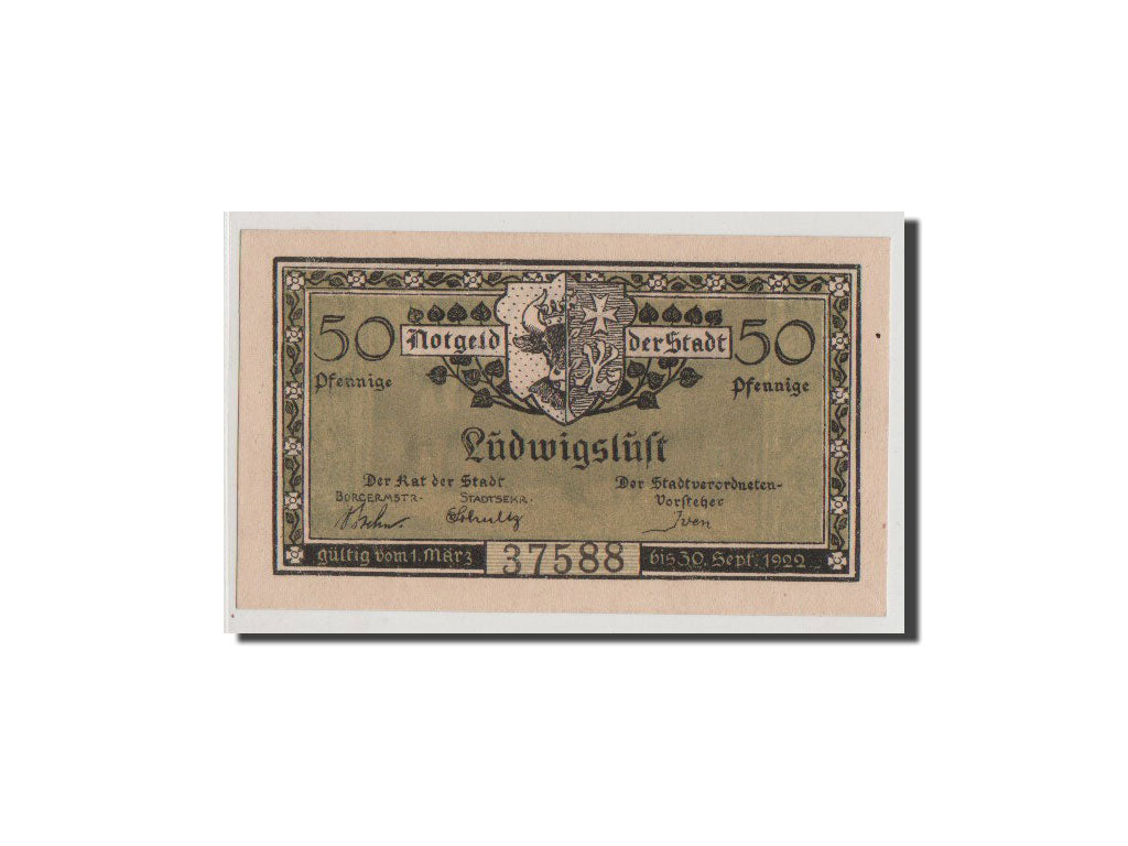 Banconote, Germania, Ludwigslust, 50 Pfennig, 1922, FDS, Mehl:818.2