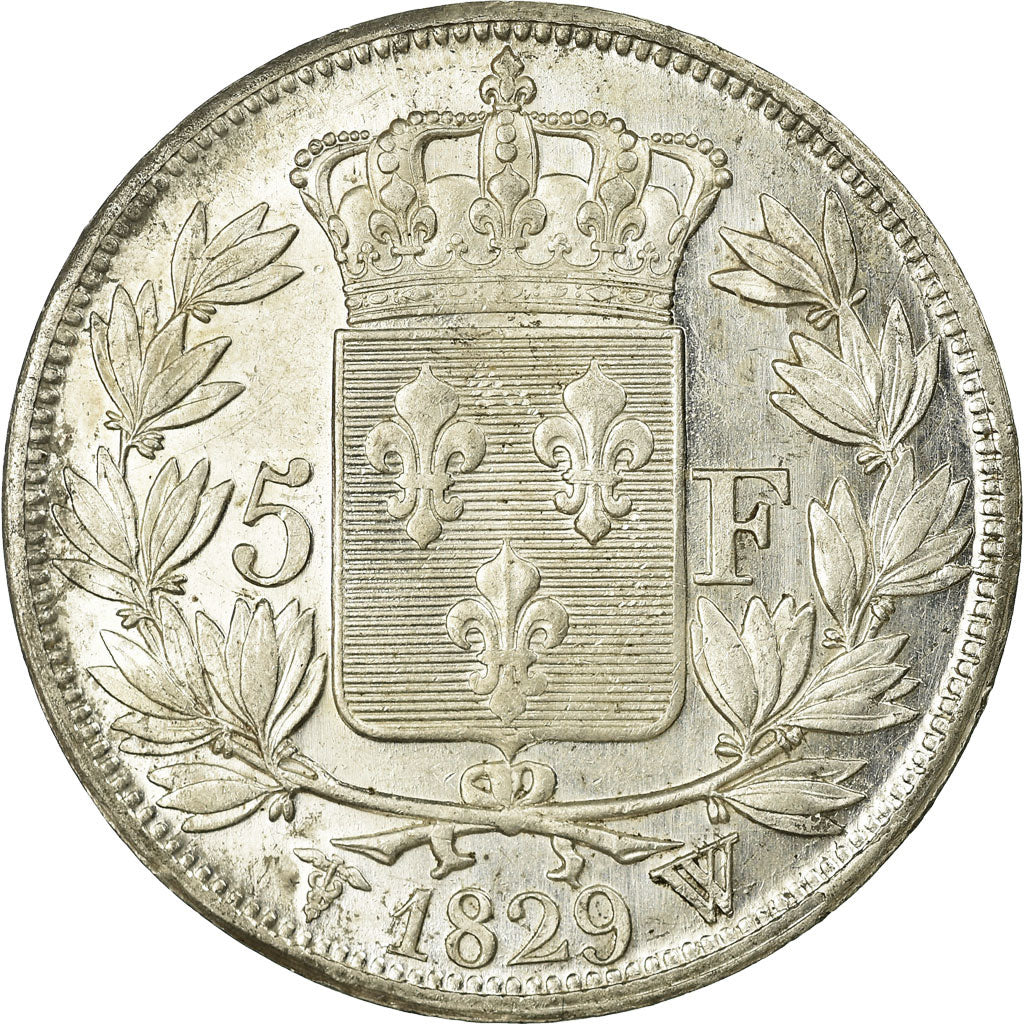 Coin, France, Charles X, 5 Francs, 1829, Lille, AU(50-53), Silver, KM:728.13