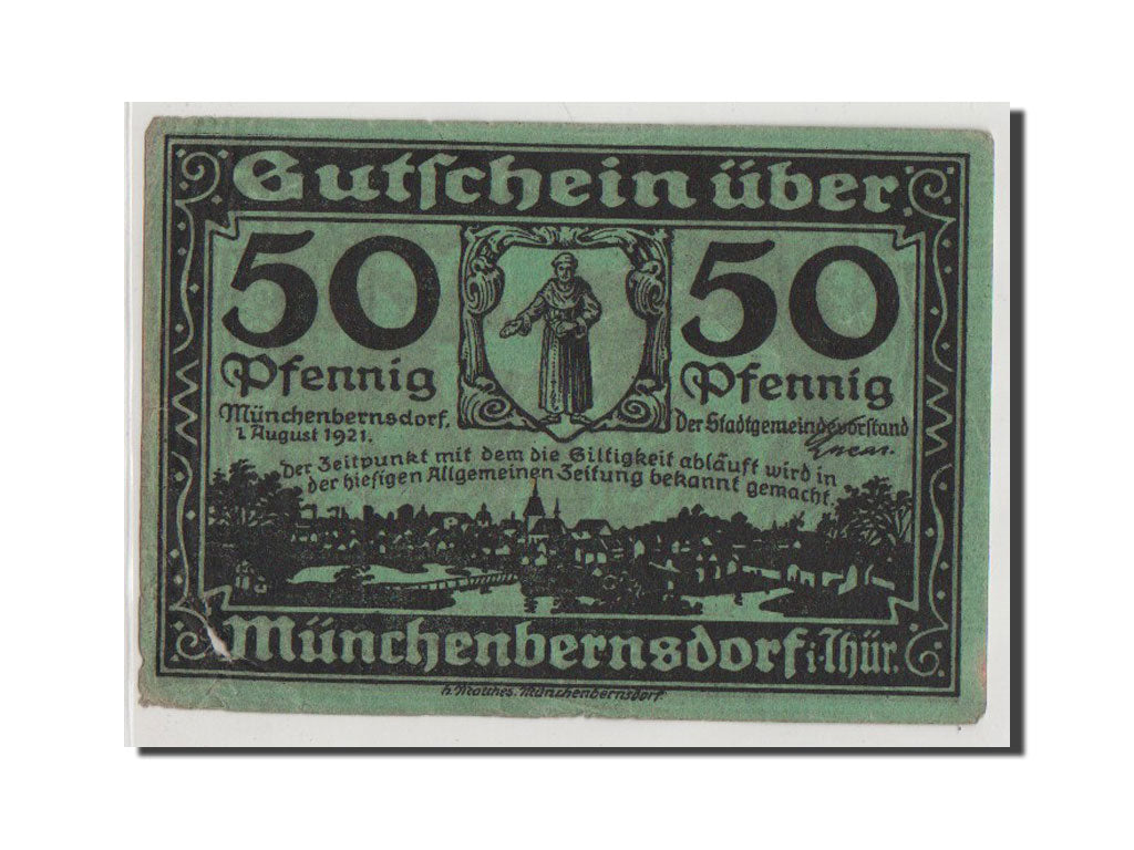 Banknote, Germany, Munchenbernsdorf, 50 Pfennig, 1921, UNC(64), Mehl:911.1