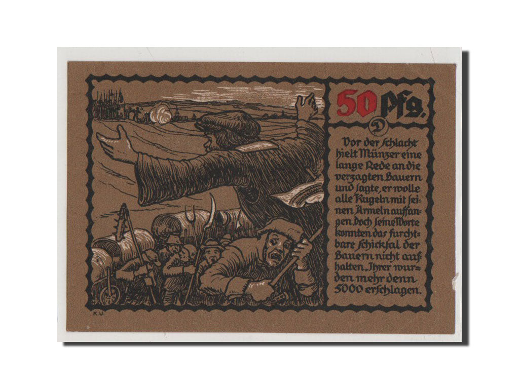 Geldschein, Deutschland, Provinz Sachsen, Thüringischer Teil, 50 Pfennig, 1921