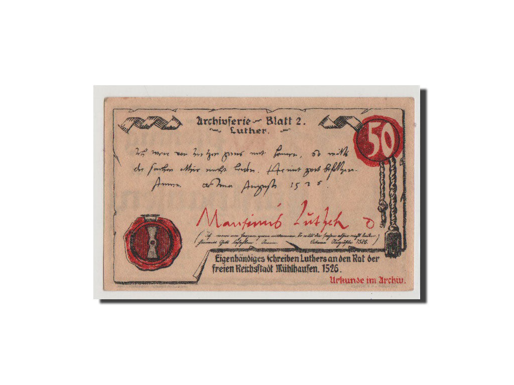 Geldschein, Deutschland, Provinz Sachsen, Thüringischer Teil, 50 Pfennig, 1921