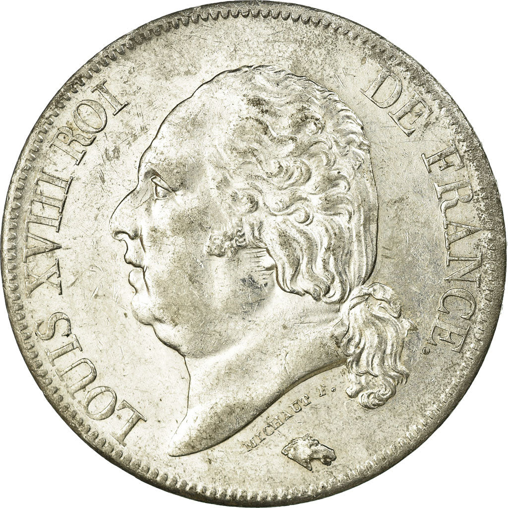Coin, France, Louis XVIII, Louis XVIII, 5 Francs, 1821, Paris, AU(50-53)