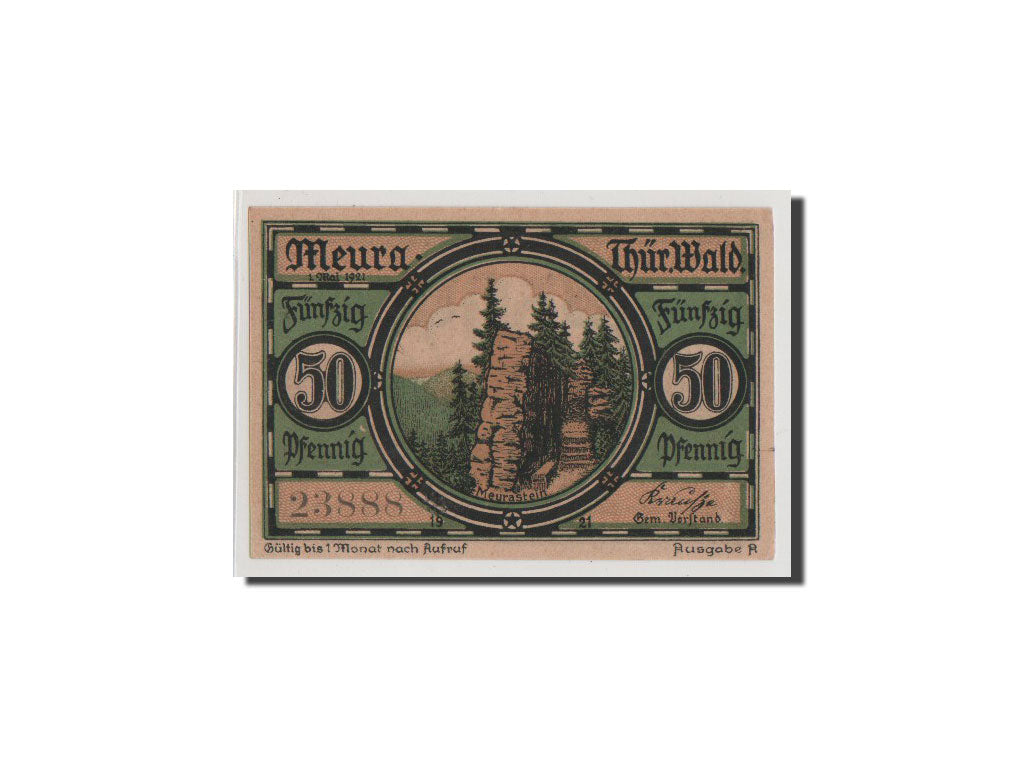 Geldschein, Deutschland, Meura, 50 Pfennig, 1921, UNZ, Mehl:886.1b