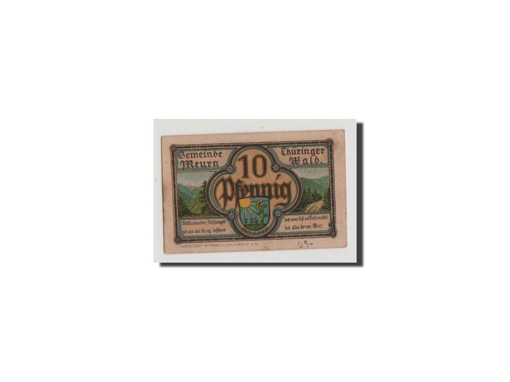 Geldschein, Deutschland, Meura, 10 Pfennig, 1921, UNZ-, Mehl:886.1a