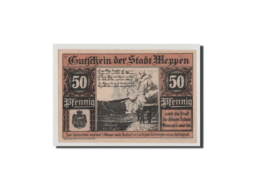 Banconote, Germania, Meppen, 50 Pfennig, 1921, FDS, Mehl:883.1