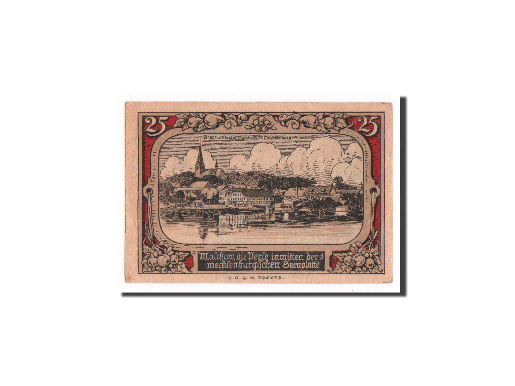 Banconote, Germania, Malchow Stadt, 25 Pfennig, SPL+, Mehl:863.3a