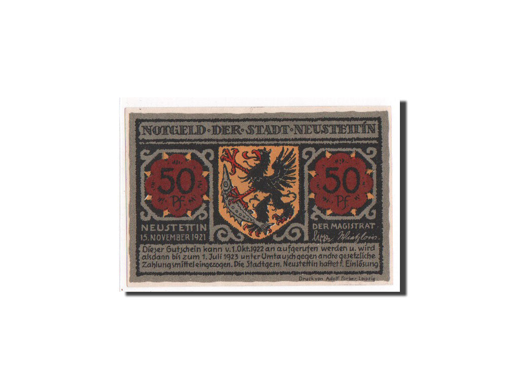 Biljet, Duitsland, Pommern, 50 Pfennig, 1921, NIEUW, Mehl:968.1