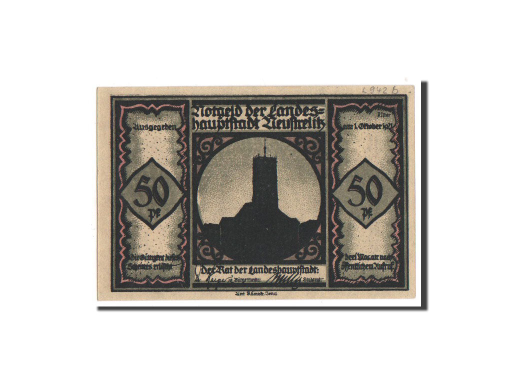 Banknote, Germany, Neustrelitz Stadt, 50 Pfennig, 1921, UNC(65-70), Mehl:969.2