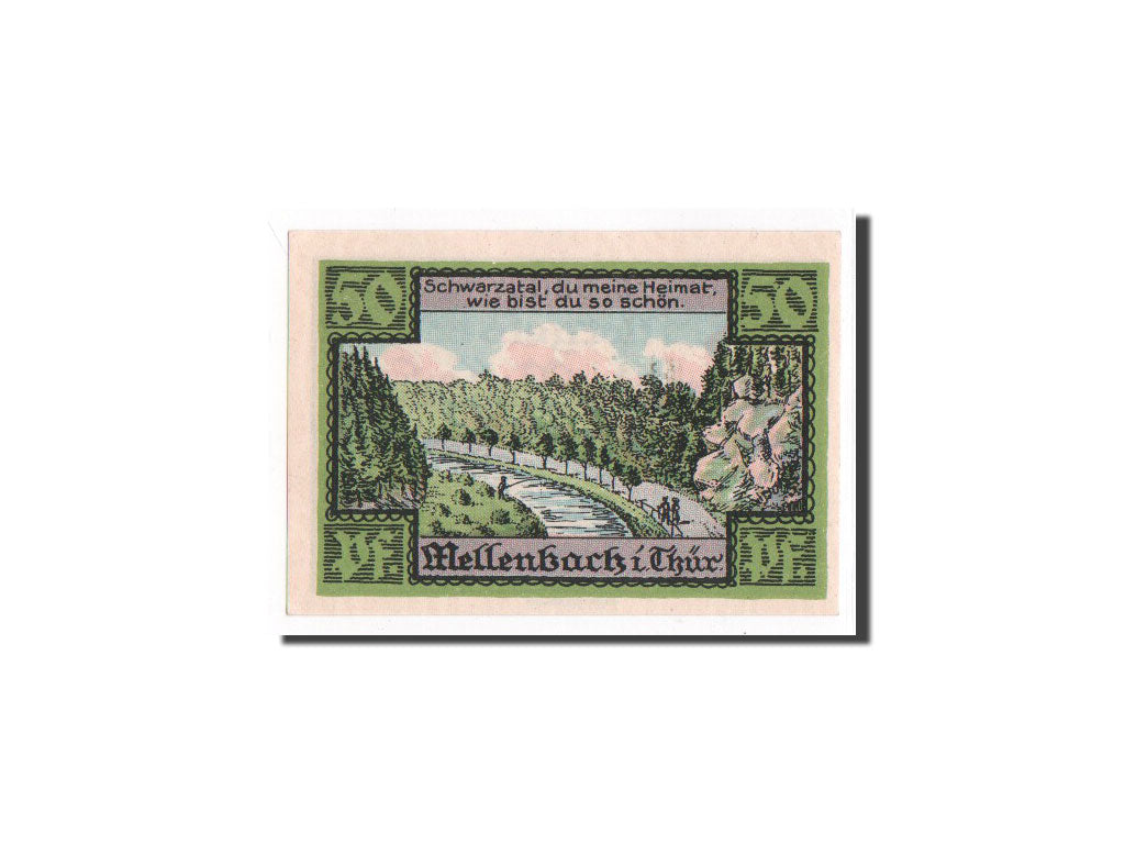 Banconote, Germania, Mellenbach Gemeinde, 50 Pfennig, 1921, FDS, Mehl:880.1a