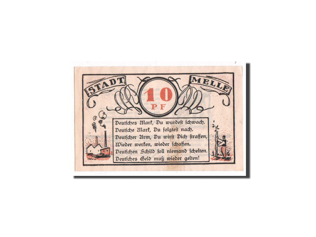 Banconote, Germania, Melle Stadt, 10 Pfennig, 1921, 1921-11-01, FDS, Mehl:879.1