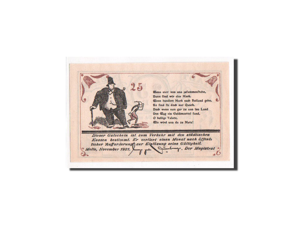 Banconote, Germania, Melle Stadt, 25 Pfennig, 1921, 1921-11-01, FDS, Mehl:879.1
