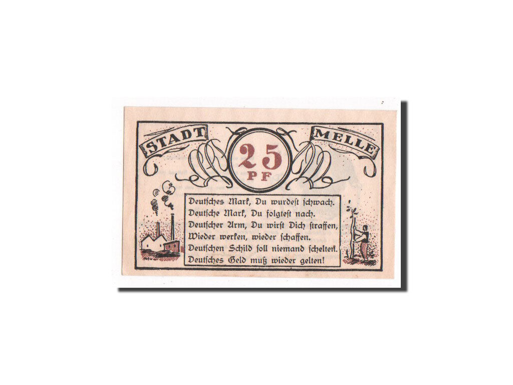 Banconote, Germania, Melle Stadt, 25 Pfennig, 1921, 1921-11-01, FDS, Mehl:879.1