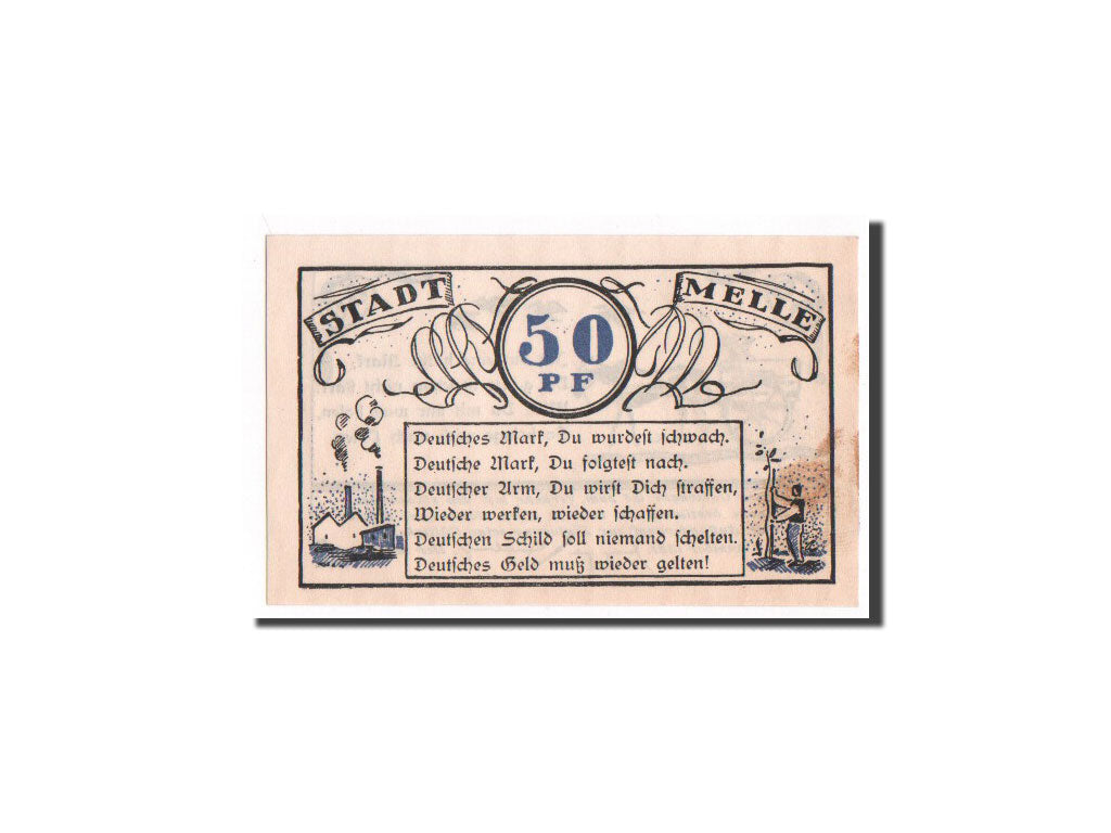 Banconote, Germania, Melle Stadt, 50 Pfennig, 1921, 1921-11-01, FDS, Mehl:879.1