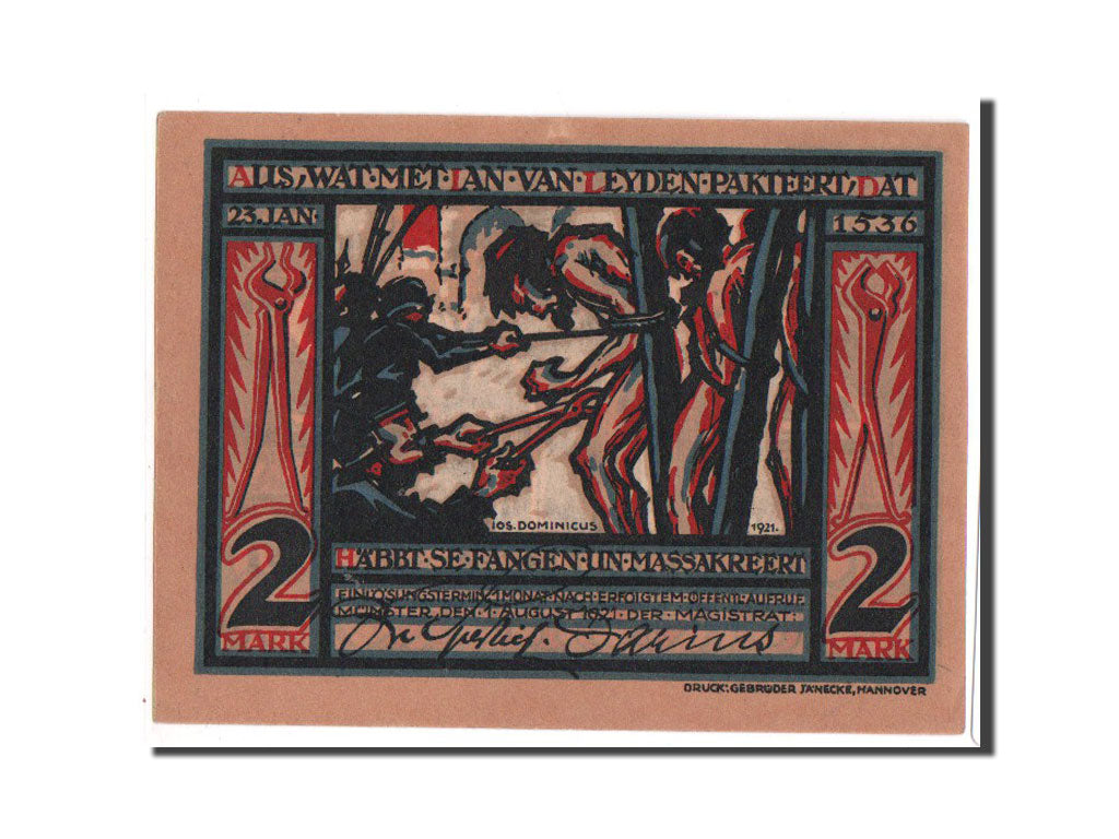 Banknote, Germany, Munster, 2 Mark, 1921, UNC(65-70), Mehl:916.2b