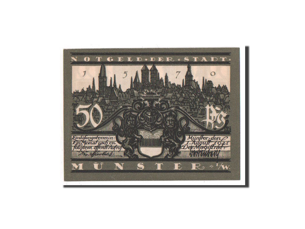 Banconote, Germania, Munster, 50 Pfennig, 1921, FDS, Mehl:916.1