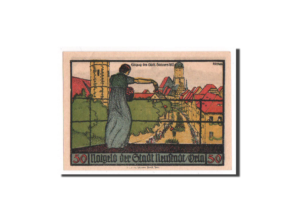 Geldschein, Deutschland, Neustadt a.d Orla Stadt, 50 Pfennig, 1921, UNZ
